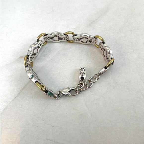 Brighton Celestial Blue Link Bracelet Gold Silver Preowned - Picture 1 of 3